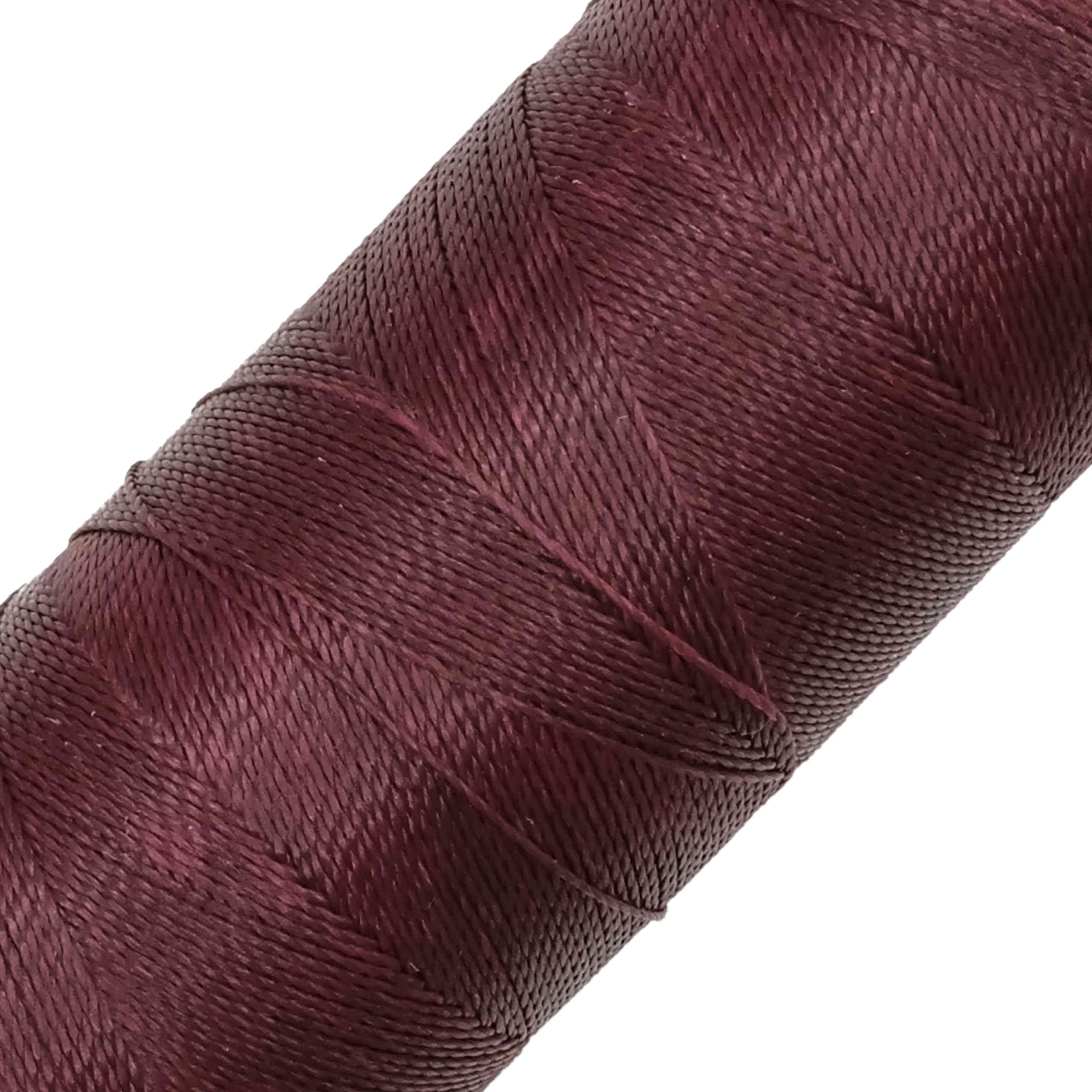 LINHASITA Waxed Thread 100gr / 360 Metres 0.5 mm Thick Polyester Macrame 30 Colours - Garnet-Wine
