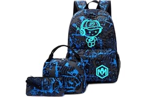 Bluboon School Backpack for Boys Teens Bookbag Travel Daypack Kids Girls Lunch Bag Pencil Case