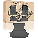 Floor Mats & Cargo Liner Fit for 2015-2023 Dodge Challenger RWD - Custom Fit TPE Floor Liners for Challenger 1st & 2nd Row & Trunk Mat Full Set Car Mats, Black