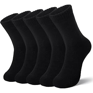SeeyAN Merino Wool Socks Women Winter Thermal Warm Hiking Thick Cozy Boot Work Crew Cabin Socks 5 Pairs