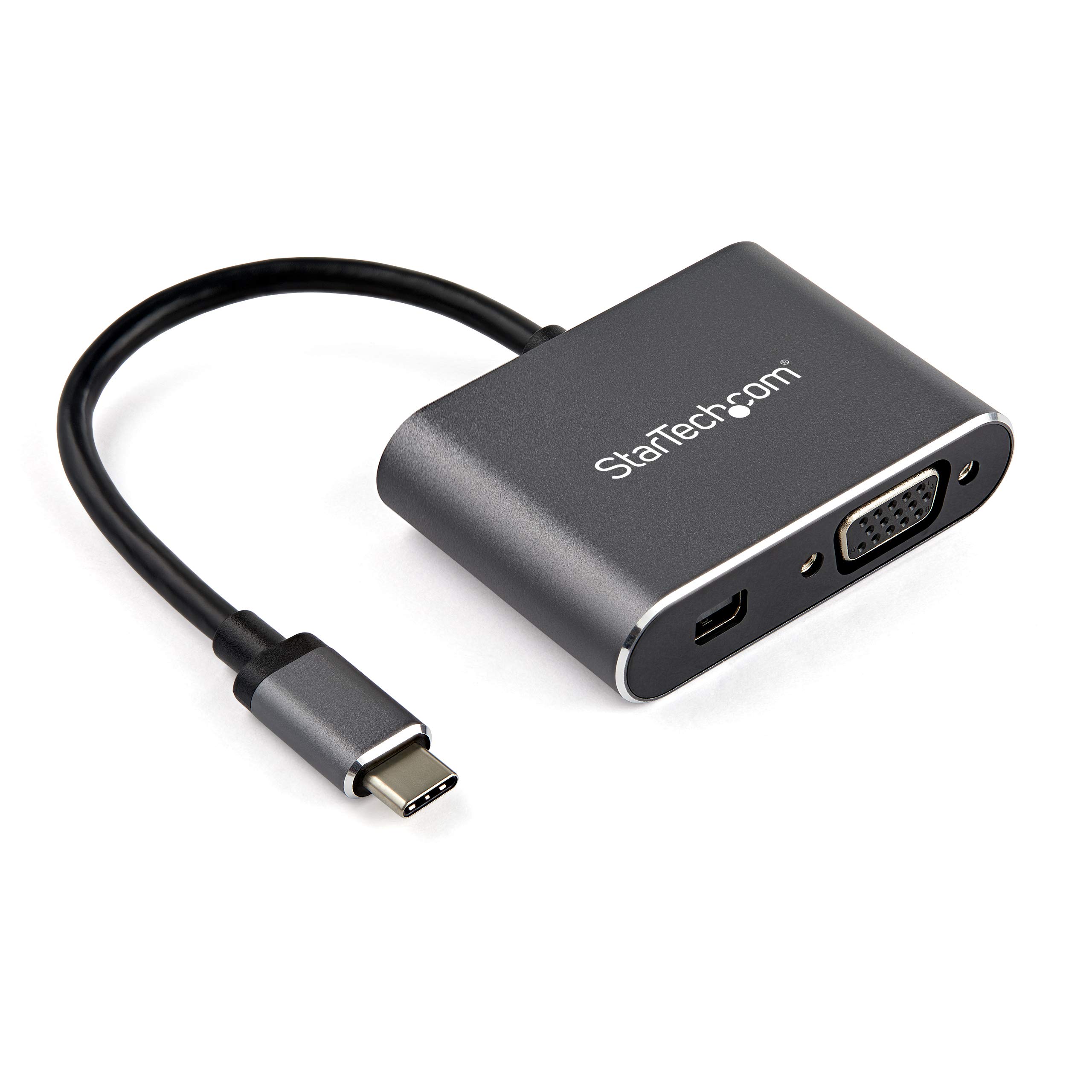 StarTech.com USB C Multiport Video Adapter - USB-C to 4K 60Hz Mini DisplayPort 1.2 or 1080p VGA Monitor Adapter - USB Type-C 2-in-1 MDP HBR2 HDR/VGA Display Converter - TB3 Compatible (CDP2MDPVGA)