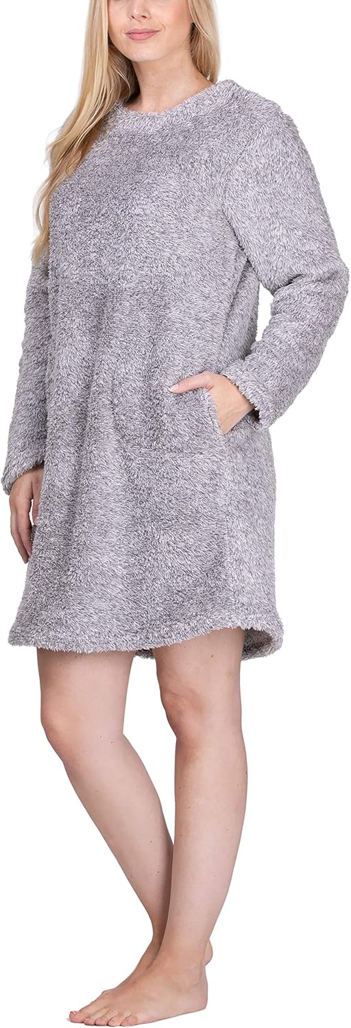maluuna Ladies Fleece Dress, Cosy Dress, Fleece Pullover, Lounge