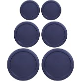 Replacement Lids for Pyrex Containers Round Glass Food Plastic (2) 2-Cup (2) 4-Cup (2) 7-Cup (Navy)
