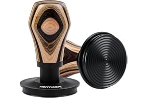 Normcore 53.3mm Coffee Tamper V4, Spring Loaded Tamper with Titanium PVD Coating Ripple Base, Espresso Tamper Fits 54mm Breville Sage Portafilters, Colorful Wood Handle