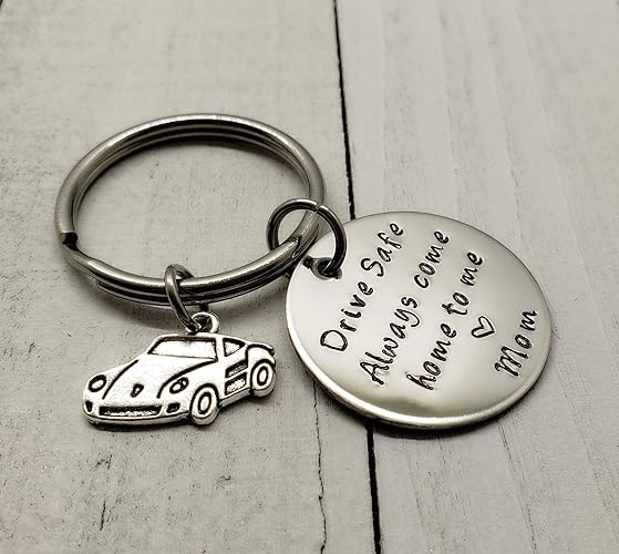 Drive Safe Keychain with Car Charm, Always Come Home to Me