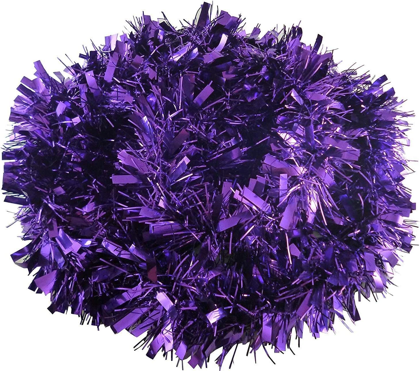 SHATCHI 16Pcs Purple Christmas Tinsels 1.8m/6ft Xmas Metallic Chunky Tinsel Garland for Christmas Tree Hanging Decorations