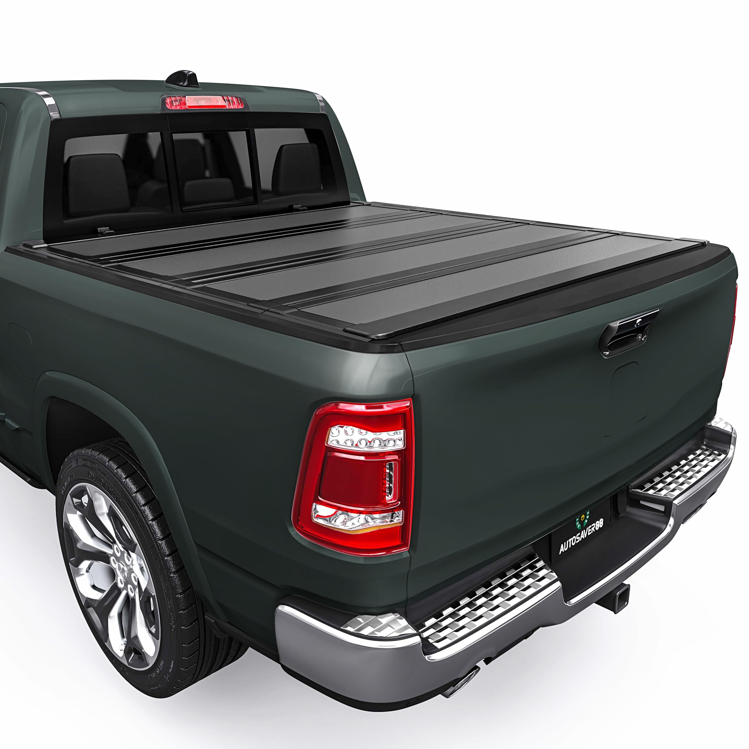 AUTOSAVER88 Low-Profile Hard Quad Fold Truck Bed Tonneau Cover Fit for Dodge Ram 1500 2009-2024 (19-24 Classic), Fit for Dodge Ram 2500 3500 2010-2025 with 6.4ft Bed Without Rambox Image