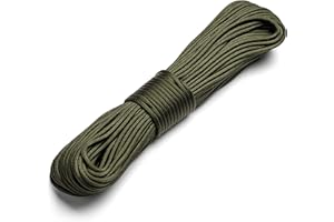 Texas Bushcraft Firecraft Cord - Utility Paracord Survival Rope, Parachute Cord for Survival Gear – 3 Extra Strands for Emergency Preparedness Fishing, Sewing and Tinder (Army Green, 25 ft)