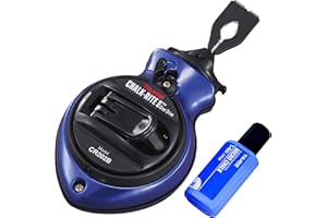 TAJIMA Chalk Line - Chalk-Rite II Chalk Box with Ultra Thin 0.5mm Snap Line & Five Gear Quick Retrieval - CR202B-P