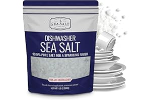 SEA SALT SUPERSTORE Dishwasher Salt, Natural Water Softener, Food Grade Coarse Sea Salt Compatible with Miele, Thermador, Whirlpool, & Bosch Dishwasher 5 lb Bag