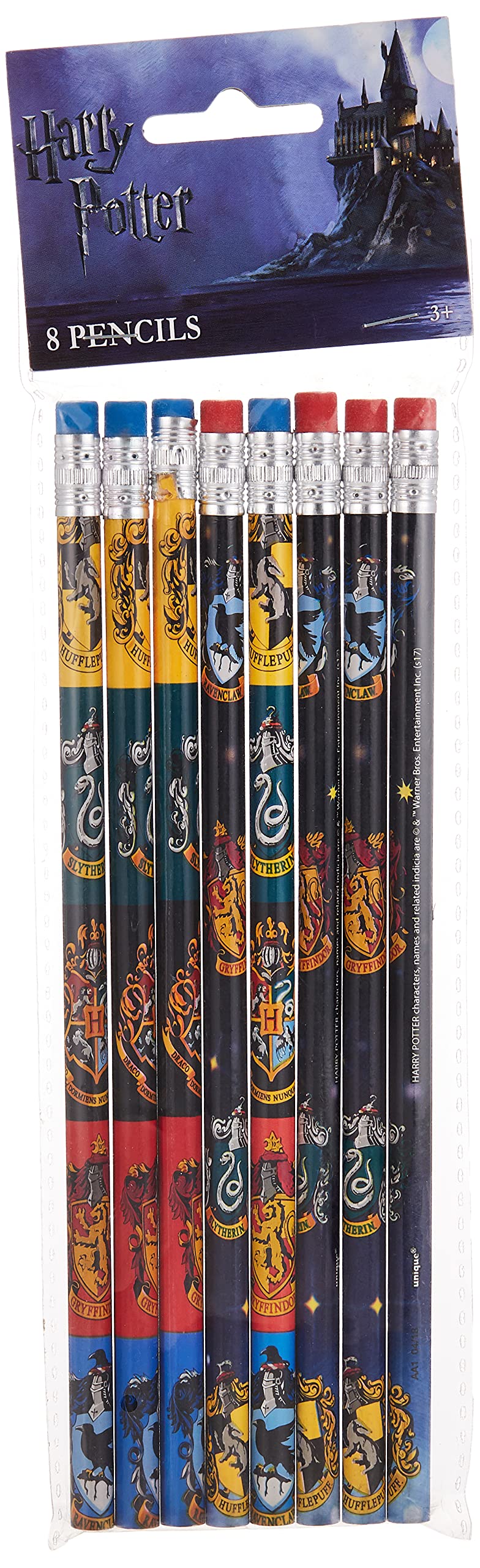 Multicolor Harry Potter Pencils - Pack of 8 - Magical-Themed Writing Set for Kids, Bunt