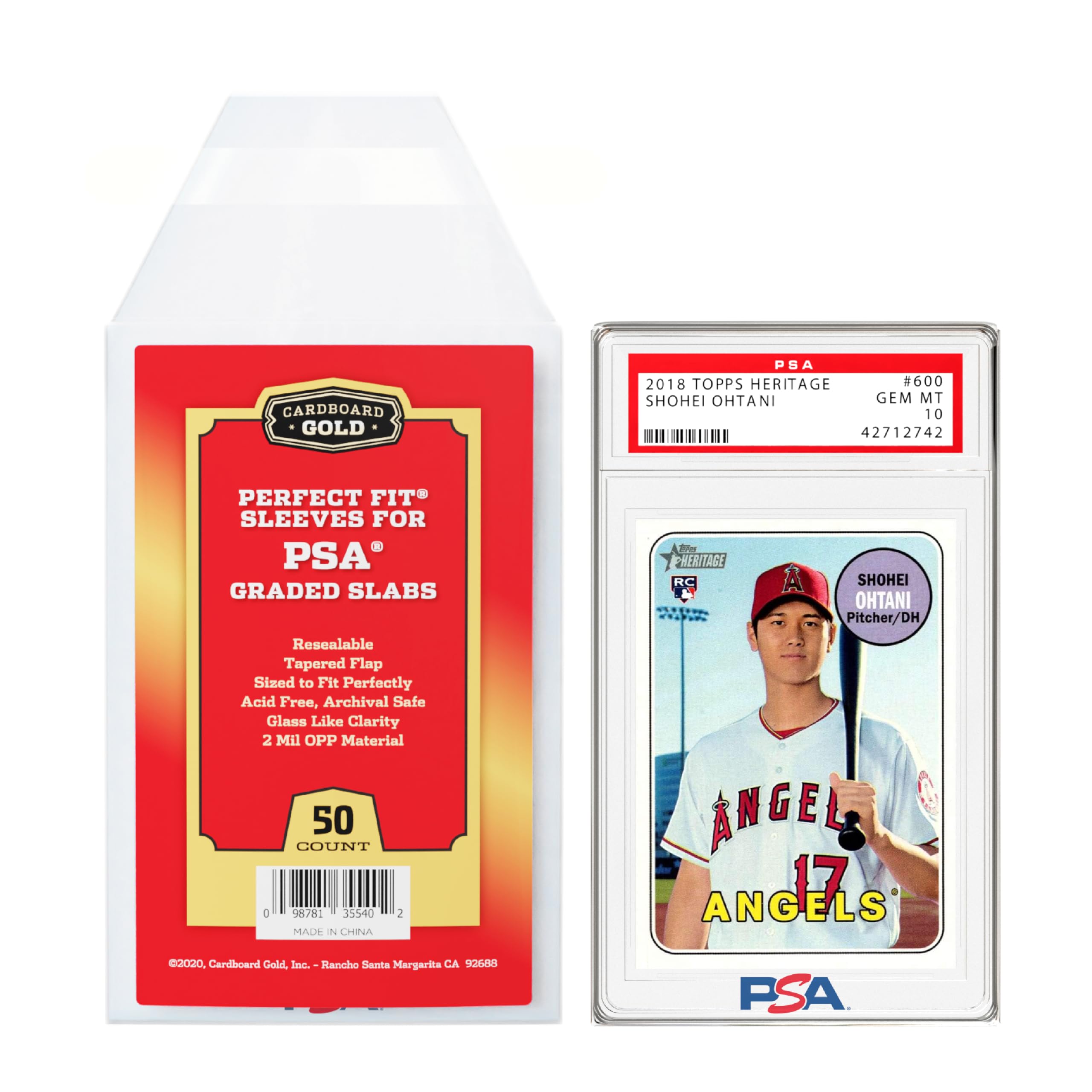 cardboard gold psa graded card sleeves Slab - 50 Pack Clear Display, No Logo The glass Psa Card Sleeves Cardboard Gold