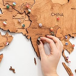 Enjoy The Wood 3D Wood World Map Wall Art Large