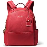 Michael Kors Sable Medium Backpack, Gold-Tone Hardware/Pebble Leather/Crimson