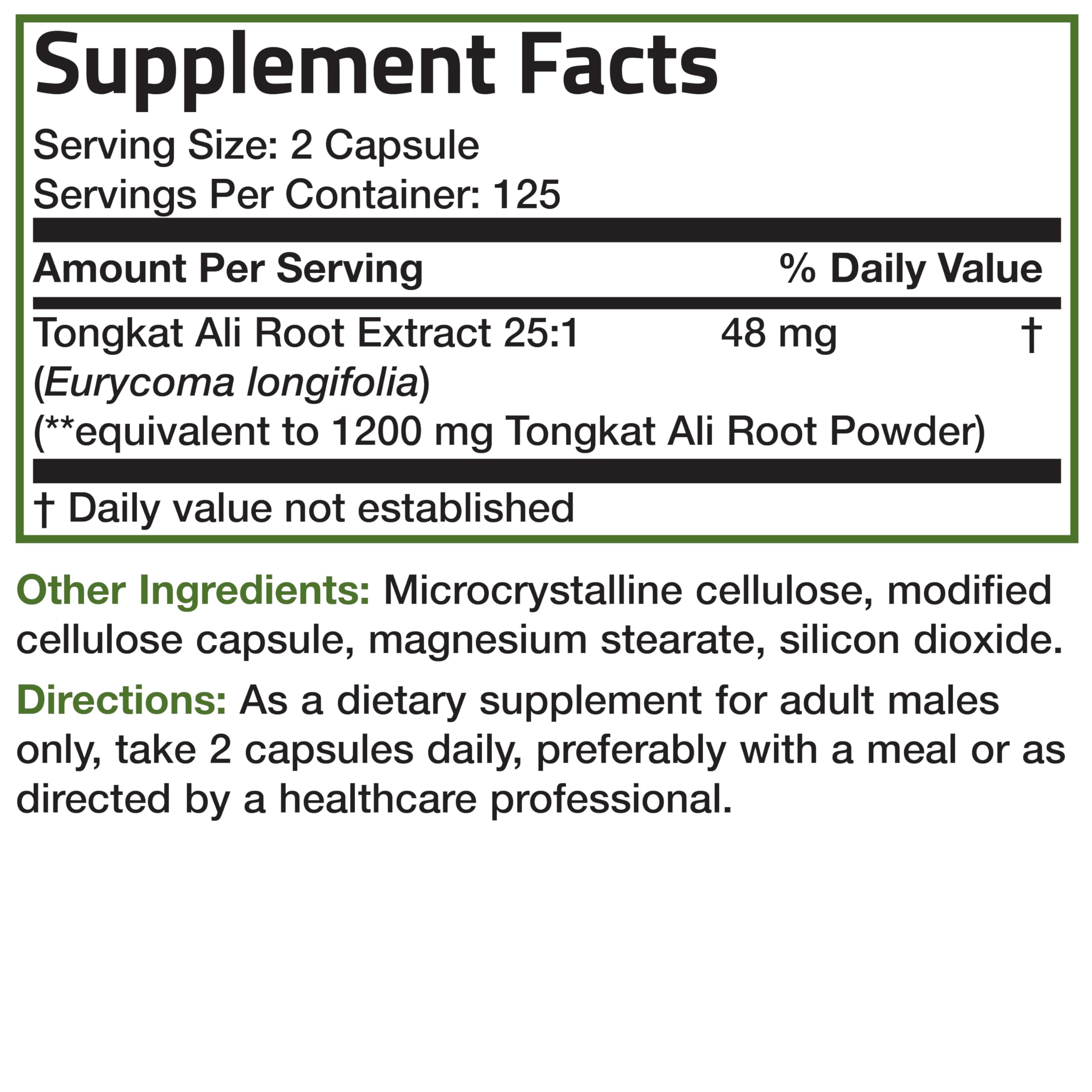 Bronson Longjack Tongkat Ali Extra Strength, 250 Vegetarian Capsules