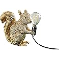 MAYOLA Modern Resin Squirrel Table Lamp, Desk Lamp,Led Niht Light Resin Squirrel Lighting Fixture for Living Room, Bedroom,Home Office,Kids Room (Gold)