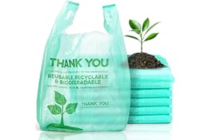 FMP Brands [500 Pack] Reusable Plastic T-Shirt Bag Eco Friendly Grocery Shopping Thank You Recyclable Trash Basket Bags