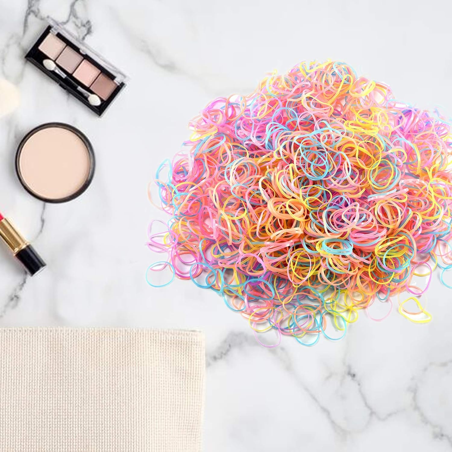 Molizummy 1500PCS Hair Ties, Color Elastic Rubber Hair Bands for Women Baby Girls Toddlers, Soft Fashion Hair Styling Accessories Ponytail Holders : Beauty