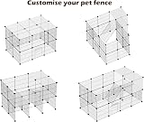 HOMIDEC Rabbit Run Double Puppy Pen 29 Panels DIY Encrypted Wire Mesh view 8