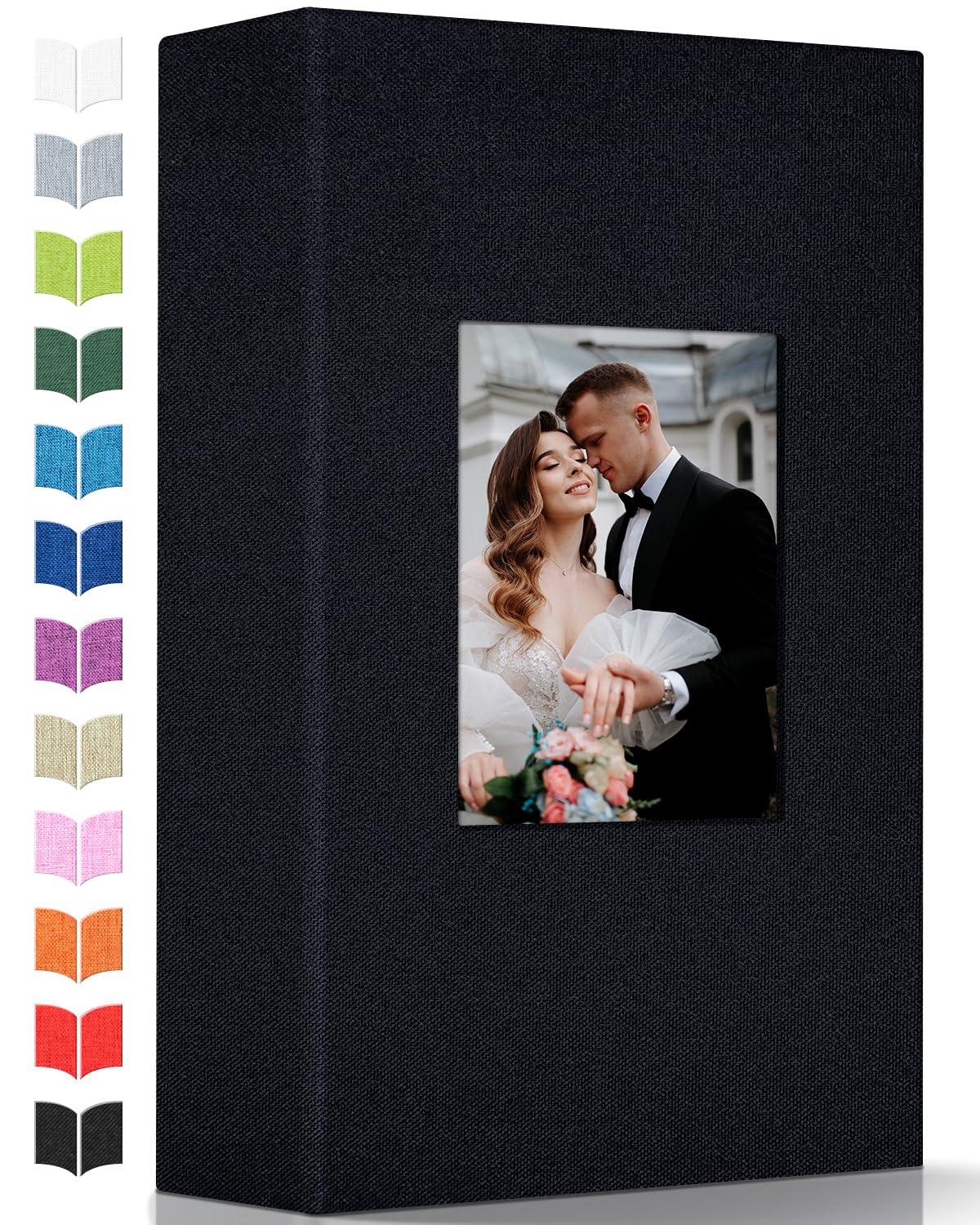 Photo 1 of Artfeel Photo Album 4x6 with 300 Pockets,Slip-in Picture Albums,Linen Cover Memory Book with Front Window,White Page Vertical Photo Book for Wedding,Family,Anniversare,Baby,Vacation
