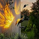 Cubular Solar Crane Garden Statue Light for Patio Yard Lawn Porch Outdoor Decorations Waterproof Metal Garden Sculpture, Solar Powered Housewarming Gifts, Mom Birthday Gifts