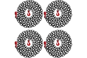 Falcon Cargo 1/4" X 15' (4PK) Grade 80 Transport Binder Chain - 3500LB WLL - Clevis Grab Hook, Tie-Down, Towing