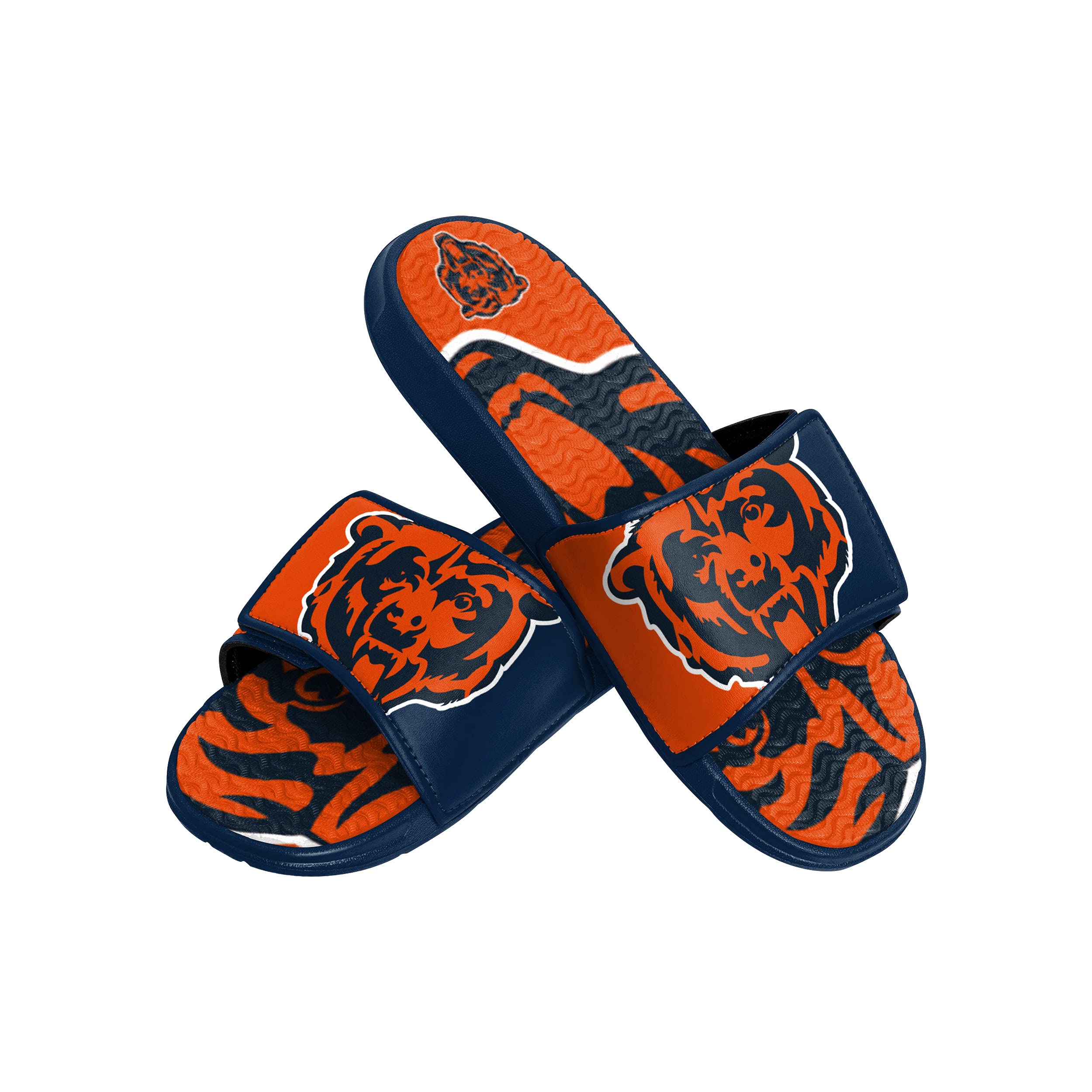 FOCO Chicago Bears NFL Mens Colorblock Big Logo Gel Slides - S Image