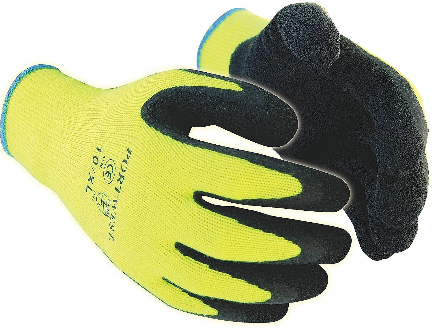 Portwest A140 Heavy Duty Thermal Grip Glove - Latex Black, Small, pequenas