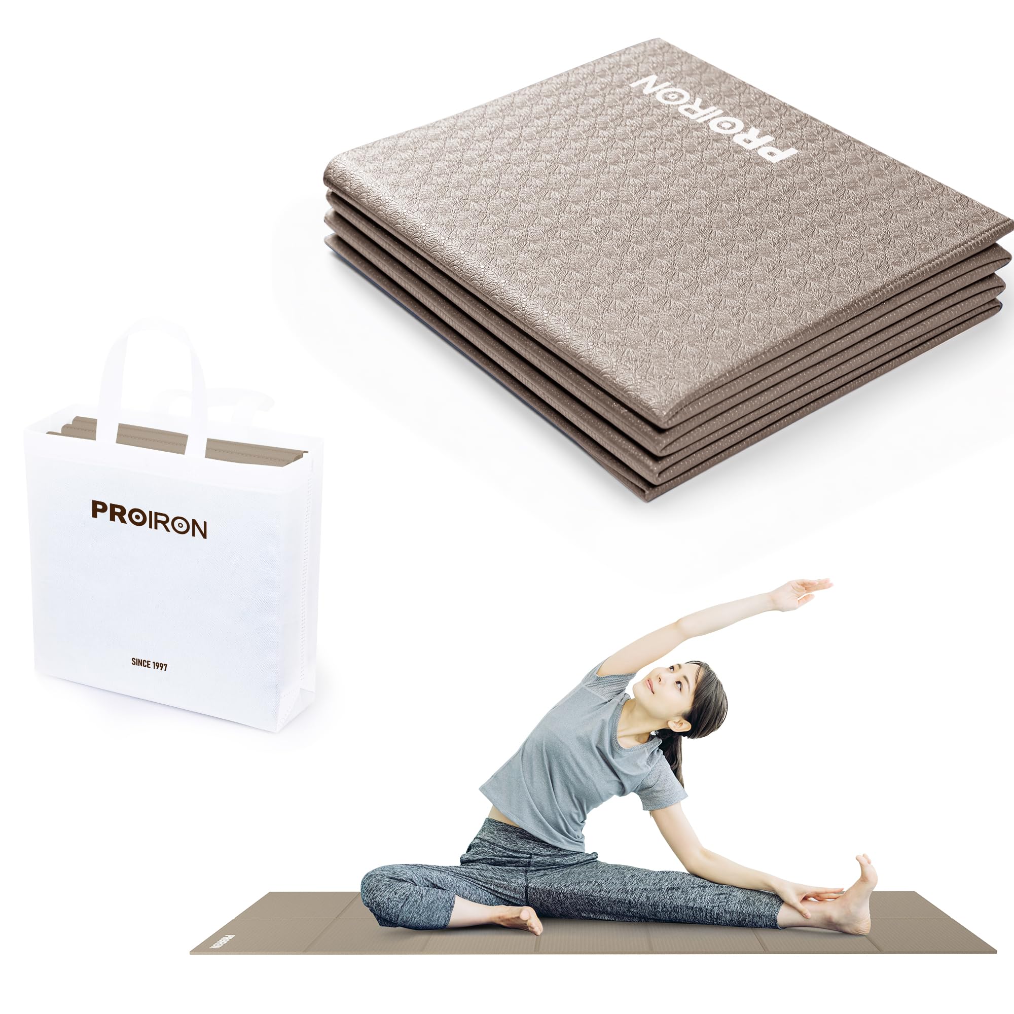 PROIRON ヨガマット 折りたたみ ストレッチマット 折畳み 折り畳みマット コンパクト トラベルヨガマット トレーニングマット 折りたたみ 軽量 持ち運び 183×61cm商品画像