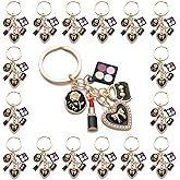 PHAETON 10PCS Keychains with Eye Shadow Plate Lipstick Enameled Handbag Charms Pedant for Women Enthusiast Keychain Set Makeup Lovers Gift Cosmeticians Gift Make up Decoration Favor