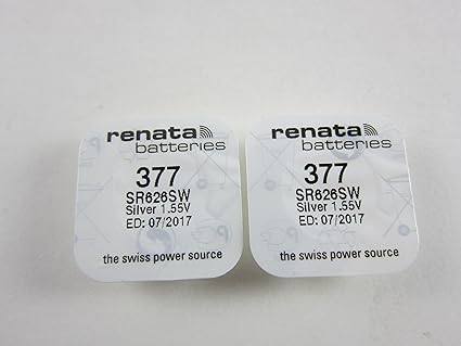 Amazon Com Renata 2x Sr626sw Sr626 V377 377 1 55v Silver Oxide Button Cell Watch Battery Batteries In Factory Packaging Home Audio Theater