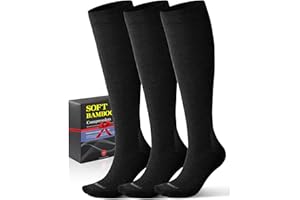 Soft Bamboo Viscose Compression Socks for Women Men 18-25mmHg - Knee High Support for Daily, Flying, Travel, Nurses