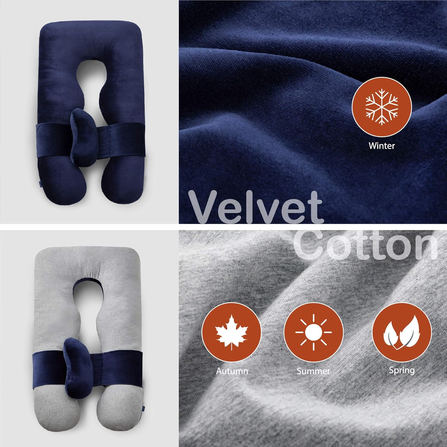 Bbpark Pregnancy Pillow U Shaped - Full Body Cooling Pillow Maternity Support for Sleeping Women - Grey Blue: Kitchen & Dining