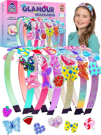 PURPLE LADYBUG Glamour Headband Making Kit for Girls DIY Hair Accessories