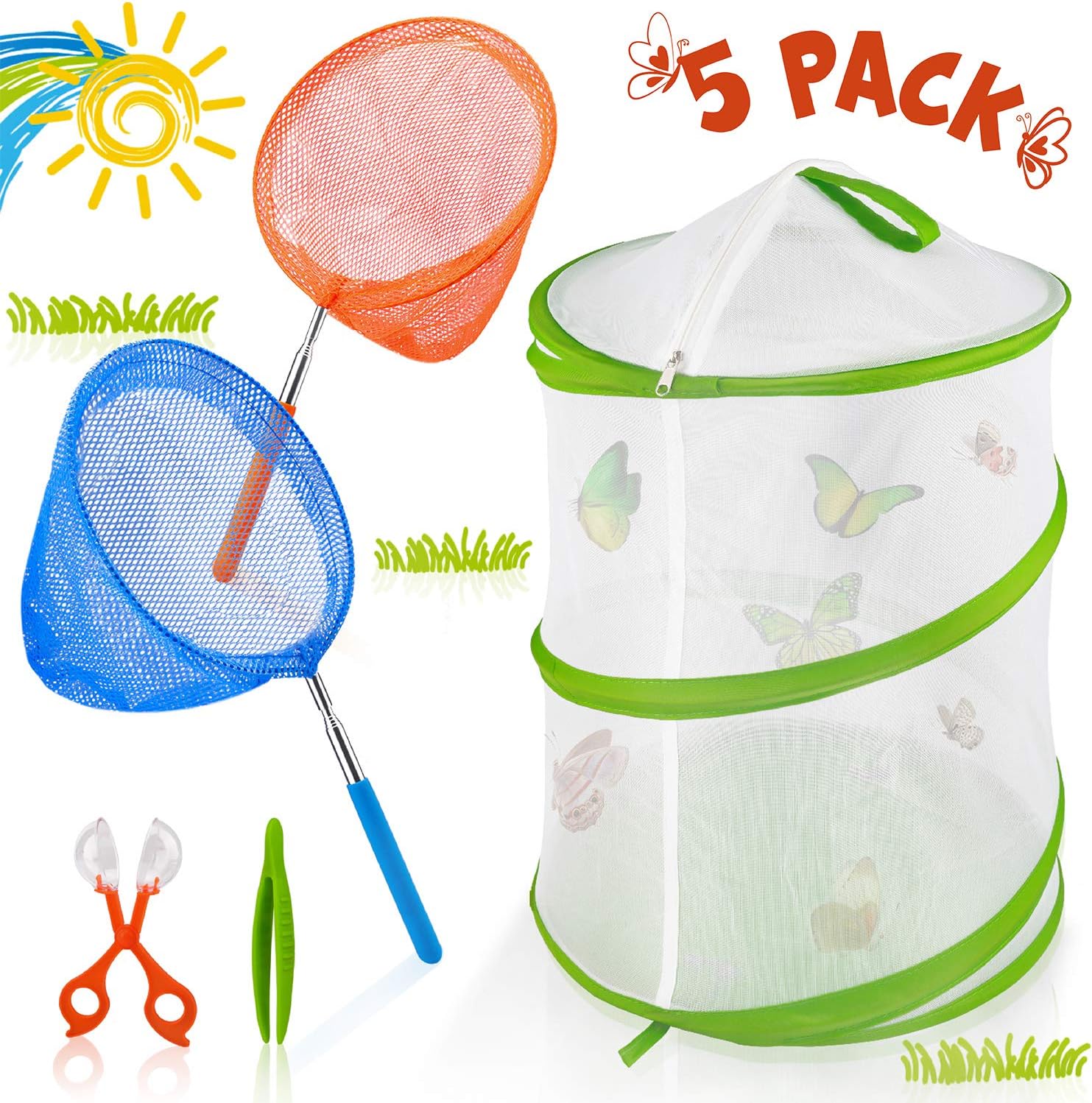 FittiDoll Insect and Butterfly Habitat Cage Large Insect Mesh Cage Kit 12 x 16