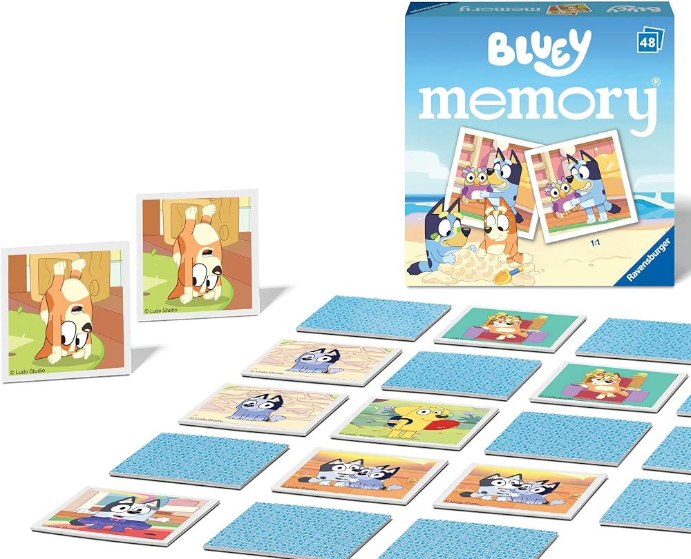 Ravensburger Bluey Mini Memory Game 48 Cards 3+ Kids Matching Pairs