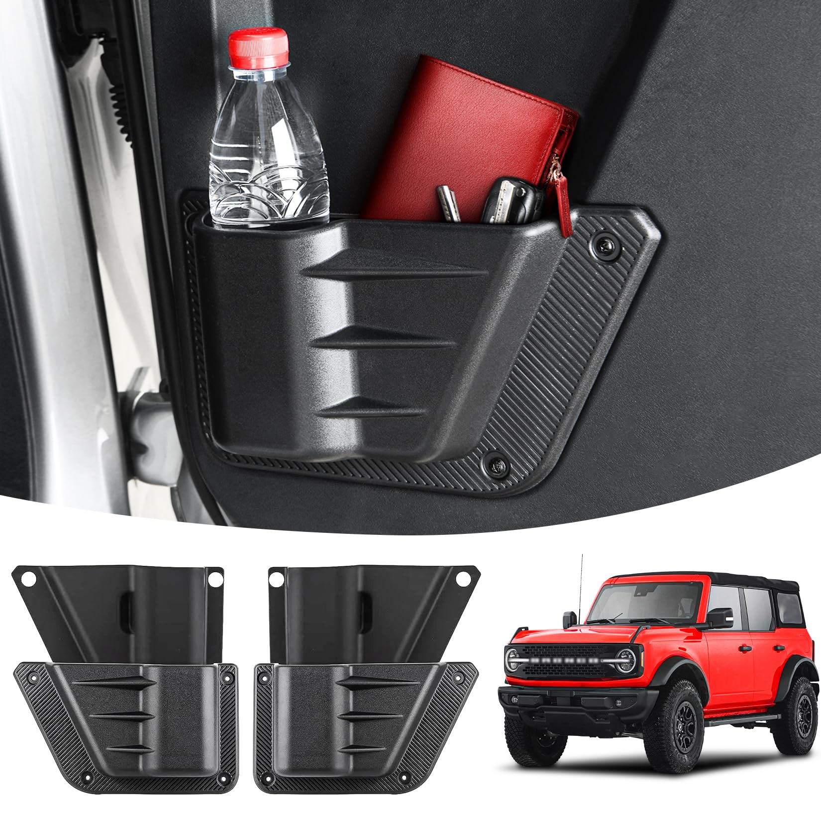 Photo 1 of LEPZ 2PCS Rear Door Storage Pockets Compatible for Ford Bronco Accessories,Side Organizer Box Fit Bronco 4-Door 2021 2022 2023 2024, Interior Storage Expansion Organizer Accessory