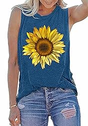 Sunflower Tank Tops Women Sunflower Graphic Tees