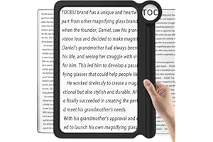 NZQXJXZ 30X 6X Magnifying Glass for Reading, Large and Lightweight Magnifier Provide Full Book Page Viewing Area Perfect Handheld Magnifier Sheet for Reading Small Prints and Low Vision Black