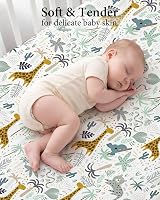 Yoofoss Next to Me Crib Sheets 51x85 cm Green Giraffes 2 Pack view 4