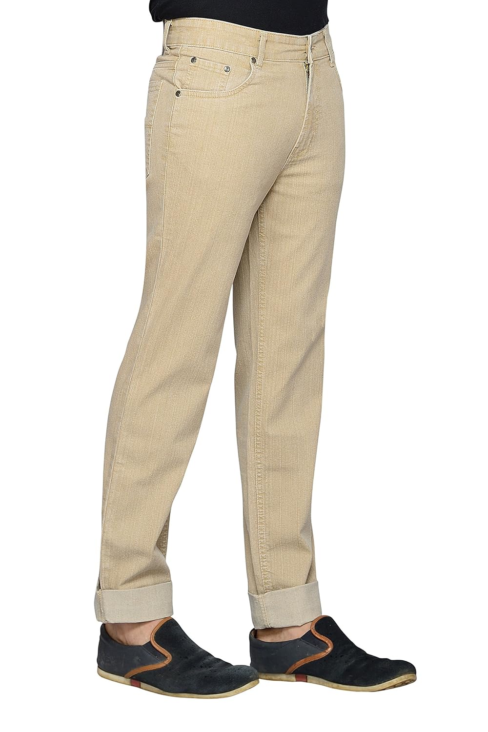 dragaon men's super stretch relax fit jeans-beige