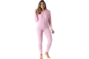 #followme Women's Thermal Henley Onesie Union Suit
