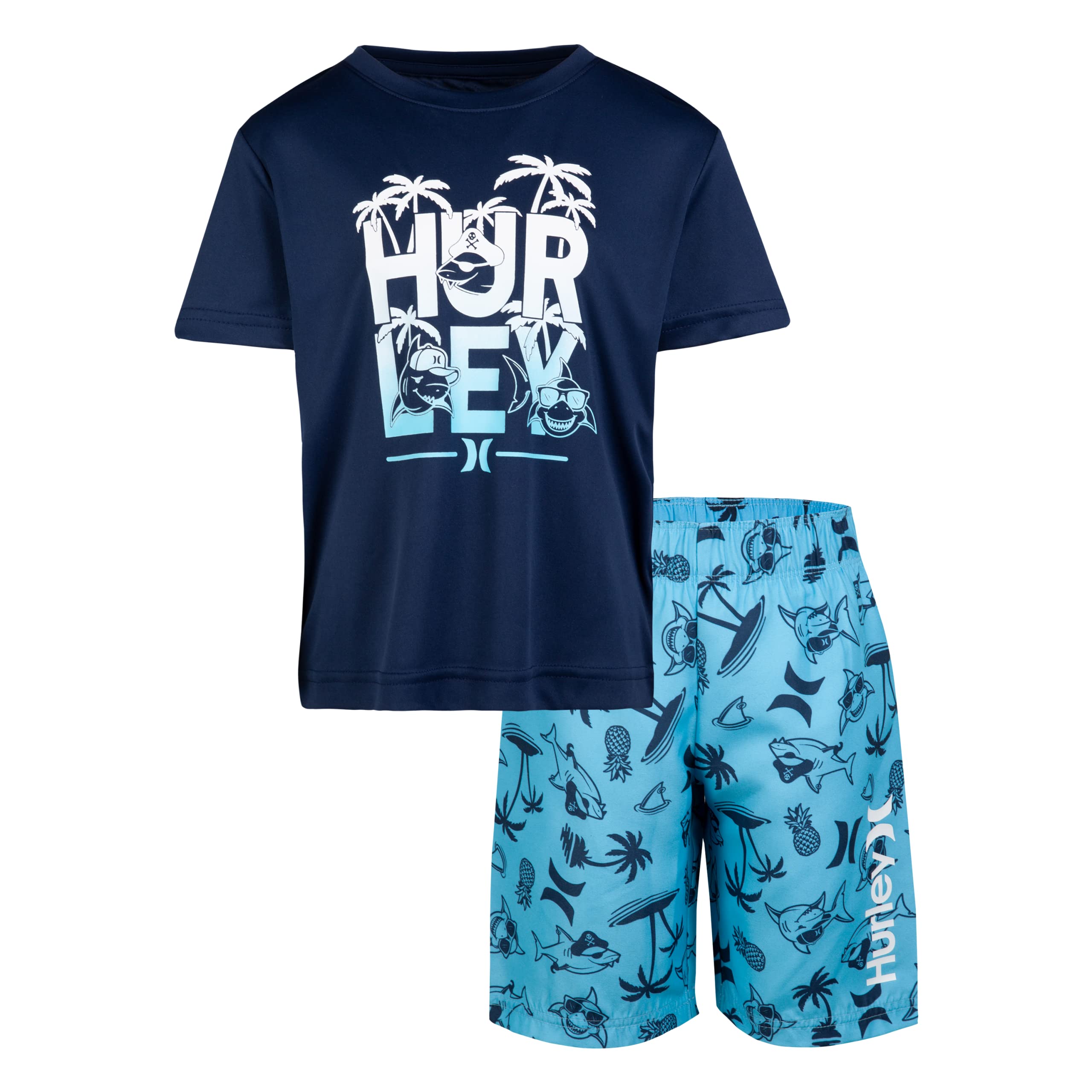 Set T-shirt UPF and shorts boy (4 to 7 years) - Shark Paradise