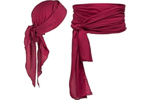 JOY JOIN Costume Accessories: Plus Size Pirate Scarf Belt Waist Sash and Head Bandanas for Halloween Women Men