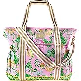 Lilly Pulitzer Beach and Picnic Cooler, Insulated Bag with Adjustable Shoulder Strap and Zipper, Large Soft Cooler