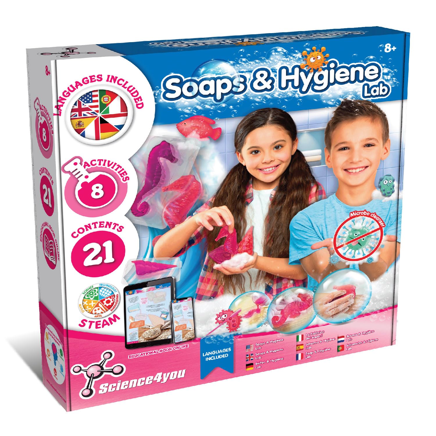 Science4you Soap Making Kit for Kids- Make Your Own Scented Soaps, 21 Contents, Moulds & Gift Bags Included - Craft Kit for Kids, Toys and Games, Gifts for Girls and Boys 8 9 10+ year olds