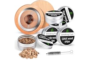 Cocktail Smoker kit for Whiskey, Bourbon, 6 Flavors Wood Chips Smoking Infuser Kit, Drink Old Fashioned Cocktail Kit