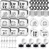 Meanplan 60 Pcs Volleyball Party Favors Volleyball Team Gifts for Players with 12 Set Bracelets Keychains Makeup Bag Mini Brush with Mirror Hair Scrunchies for Sport Party Supplies