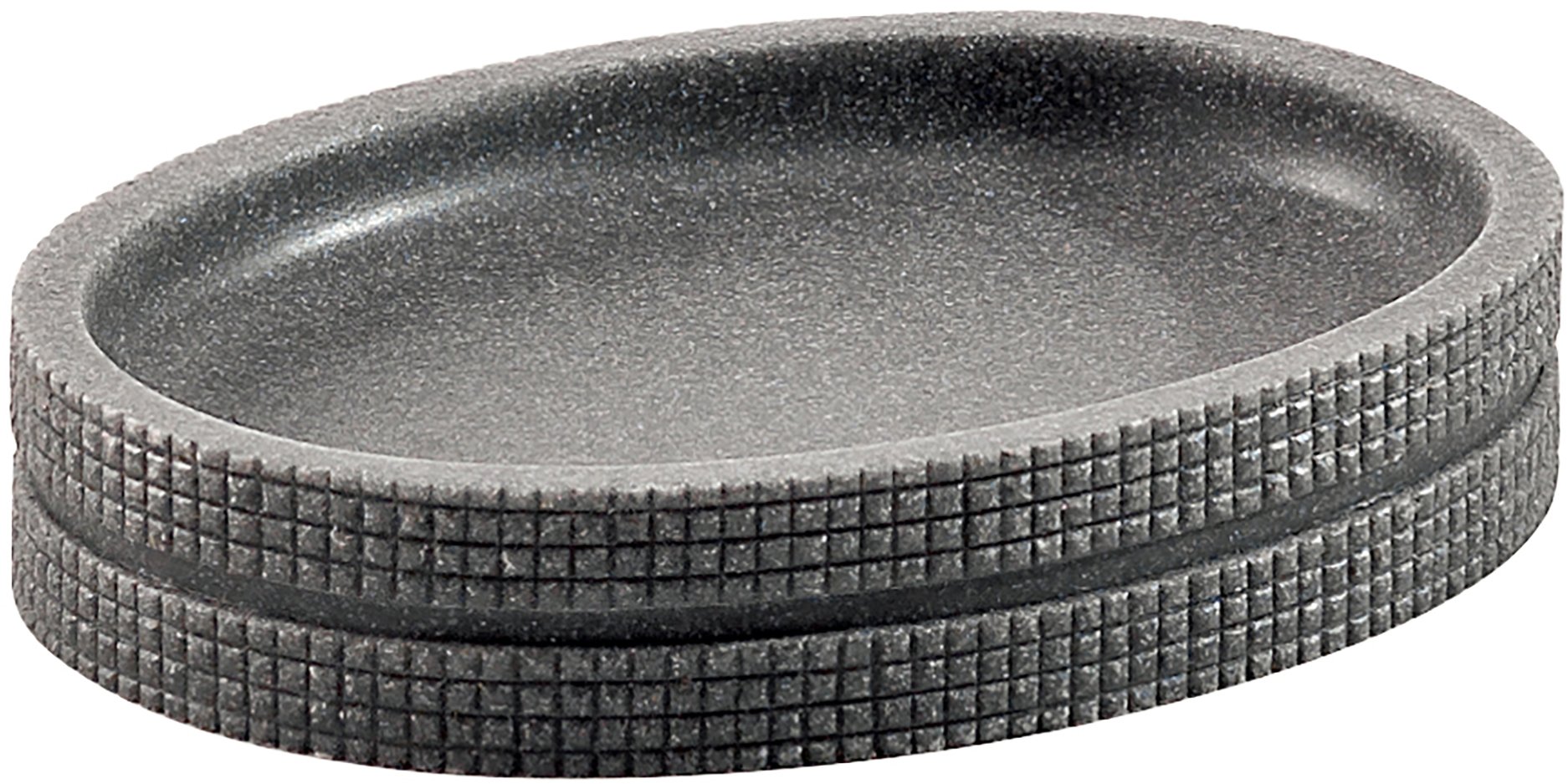 Gedy Petra Soap Dish, Resin, Grey, 10 x 13.7 x 2.4