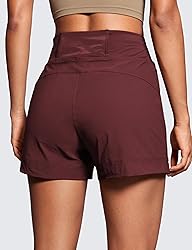 CRZ YOGA Women's Lightweight Mid Rise Hiking Shorts